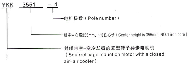 YKK系列(H355-1000)高压YE2-80M2-4三相异步电机西安泰富西玛电机型号说明